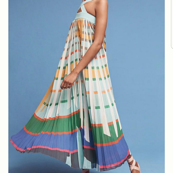 ANTHROPOLOGIE Mint Abstract Print Maxi Dress - Picture 2 of 4